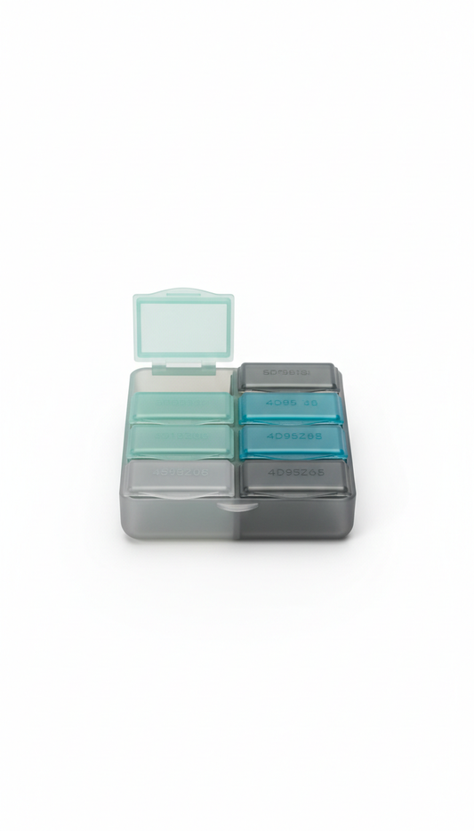 Multi-compartment pill organizer with sliding lid